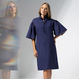 Платье со свободными рукавами Море волнуется (blue)