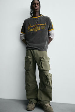 CONTRAST TEXT RIB T-SHIRT - Zara фото 6