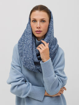 Большой теплый двусторонний палантин В СОСТАВЕ ШЕРСТЬ - Tantino фото 4