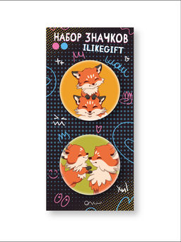 Набор закатных значков 2 шт. iLikeGift "Fox life"