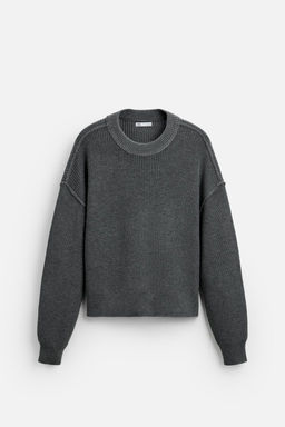 TEXTURED CROPPED FIT SWEATER - Zara фото 6