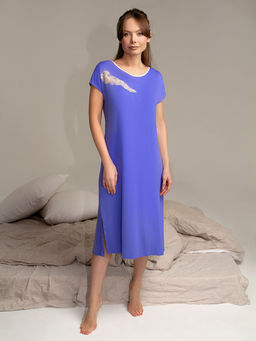 Сорочка женская Indefini из бамбука с кружевом