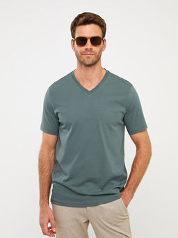 V Yaka K?sa Kollu Penye Erkek Ti??rt