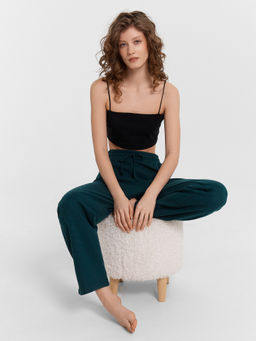 Брюки домашние женские зеленые изумруд 532336-1