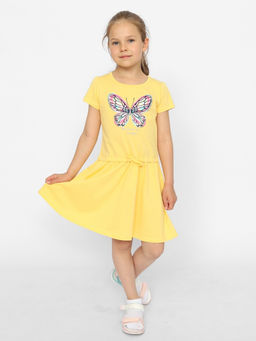 CRB wear/CWKG 63409-30 Платье для девочки,желтый/Ex.Cherubino  фото 3