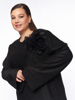 Черное платье с люрексом PP51727BLK01 - Артесса фото 3