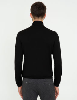 Siyah Slim Fit Bal_k__ Yaka Basic Triko Kazak - Pierre cardin фото 4