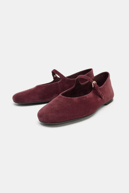 SUEDE BALLERINAS WITH BUCKLE - Zara фото 4