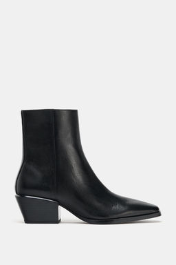 WIDE LEATHER ANKLE BOOTS - Zara фото 3