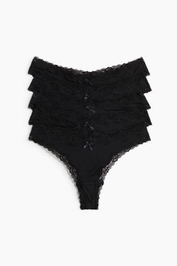 Pack de 5 bragas Brazilian de microfibra y encaje - H&m фото 4