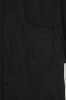 TRENDYOL MAN Siyah Regular Fit Dusuk Omuz Esnek Rahat Dokulu Orme Kumas Gomlek TMNSS25GO00013 - Trendyolmilla фото 3