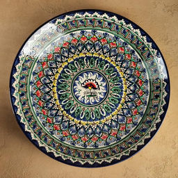 Ляган узбекский Риштанская Керамика, d=42 см, МИКС