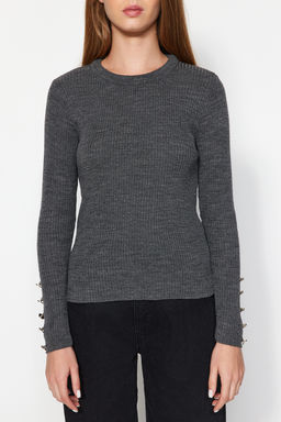 Tas Dugme Detayl? Triko Kazak TWOAW24KZ01207 - Trendyolmilla фото 12