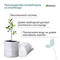 Контейнер с ручками, 28 × 28 см, 14 л, спанбонд, плотность 130 г/м², Greengo