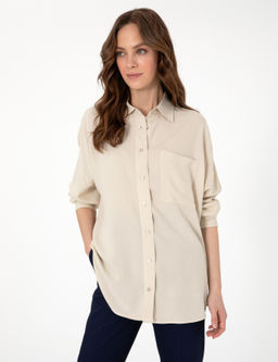 Krem Oversize Uzun Kollu G_mlek