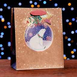 Пакет подарочный Белый медведь 18 х 22,3 х 10 см