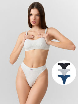 Трусы бразилиана женские в наборе, 3 шт