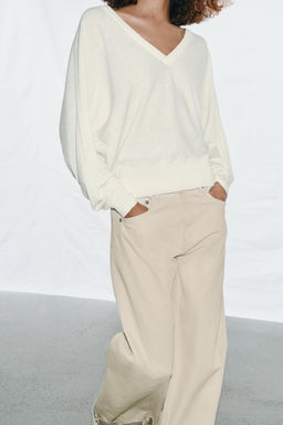 JERSEY PUNTO ESCOTE PICO / Blanco - Zara фото 7