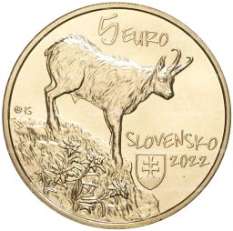 5 евро 2022 года Словакия  Татранская серна