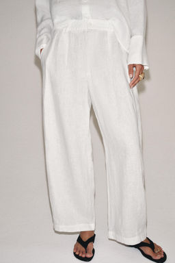 PANTAL?N PLIEGUES LINO ZW COLLECTION / Blanco - Zara фото 2