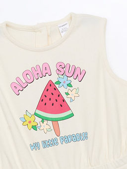 Bisiklet Yaka Kolsuz Bask?l? K?z Bebek Tulum - Waikiki фото 2