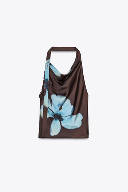 FLORAL PRINT SATIN TOP - Zara фото 14