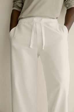 PANTAL?N RELAXED FIT ALGOD?N - LINO / Blanco roto - Zara фото 11