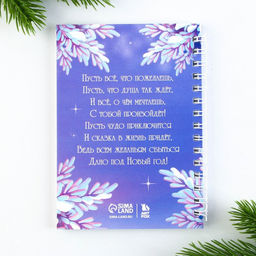 Подарочный набор новогодний, блокнот на спирали А6, 60 листов и магнитные закладки 2 шт. «Для девочек»