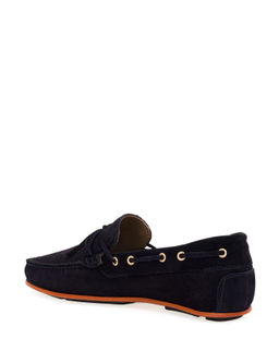 Lacivert K_sele Taban %100 Deri Loafer Ayakkab_