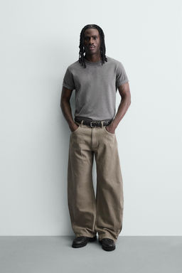 JEANS BALLOON FIT CREMALLERA / Tostado