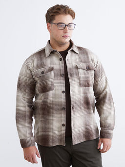 Regular Fit Uzun Kollu Ekose Erkek G?mlek Ceket