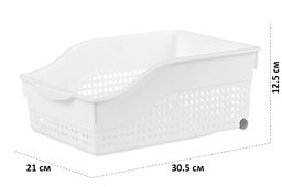 Контейнер хозяйственный 30,5*21*12,5 см Лофт белый на колесах широкий (модель - 622006) - Elan gallery фото 2