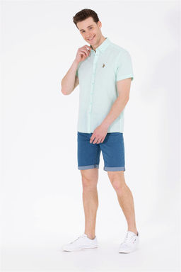 Мужская вода -зеленая рубашка с короткими рукавами в корзине - U.s. polo assn фото 4