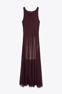 RIB KNIT LONG DRESS - Zara фото 8