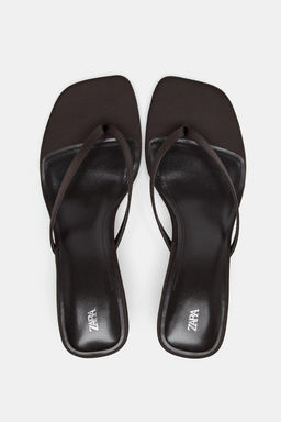 SATIN KITTEN-HEEL SANDALS - Zara фото 14