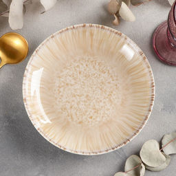 Тарелка керамическая глубокая «Гравитация», 440 мл, d=20,5 см, цвет бежевый