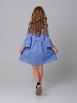 Платье Леди, цвет Голубой, 78% х/б 16% пэ 6% лайкра - 5+ фото 3