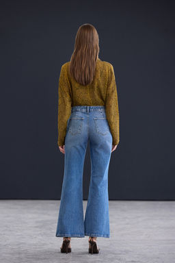 Trendyol Studio Mavi Cep Detayl? Yuksek Bel Flare Jeans TWOAW26JE00244 - Trendyolmilla фото 5