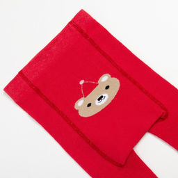 Колготки Крошка Я «Мишка», красный, рост 62-68 см