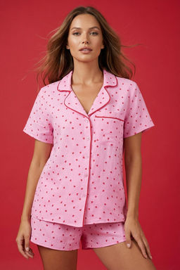 Trendyolmilla Lacivert %100 Pamuklu Kalpli Biyeli Muslin Sortlu Dokuma Pijama Tak?m? THMSS25PT00404 фото 16