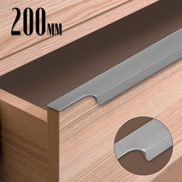 Ручка профильная мебельная торцевая CAPPIO RP100GR, L=200 мм, серая, 4 шт.