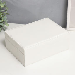 Шкатулка кожзам для украшений Белая матовая 8,7х23х17,5 см - Simaland фото 6