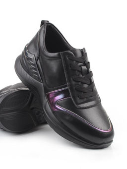 04-M27-21 BLACK Кроссовки женские (натуральная кожа)