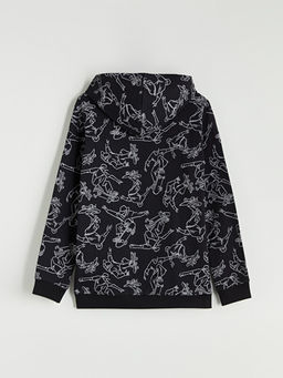 Kap??onlu Bask?l? Erkek ?ocuk Sweatshirt - Waikiki фото 2