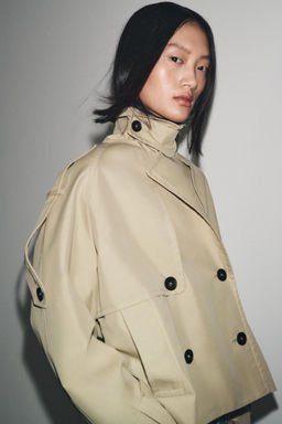 ZW COLLECTION WATER-REPELLENT SHORT TRENCH COAT