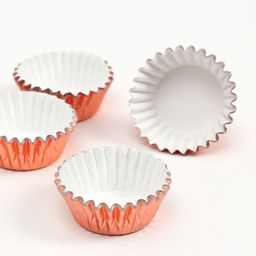 Формы для выпечки кексов бумажные UPAK LAND, набор 300 шт., 3.5×2 см, одноразовые, розовое золото