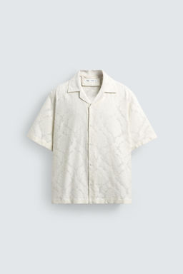 CAMISA RELAXED FIT JACQUARD TEXTURA / Blanco roto