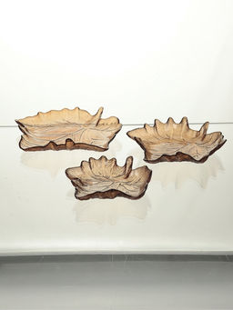 Набор блюд "Кленовый лист" 27х26х4 см, коричневые