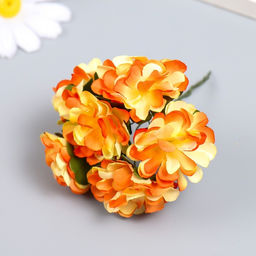 Цена за 23 шт. Декор для творчества «Пестрые цветы» МИКС, 9 см (1 набор=1 букету) в букете 6 цветков