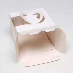 Коробка под бенто - торт с окном, белая, 13.5×13.5×10 см